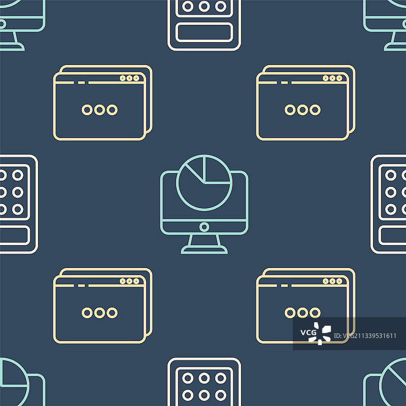 计算器、网站模板和电脑线条组合图片素材