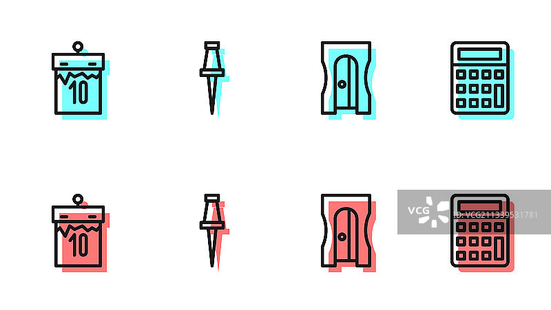 卷笔刀日历图钉和图片素材