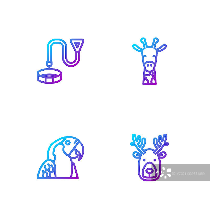 鹿头与鹿角、金刚鹦鹉图片素材