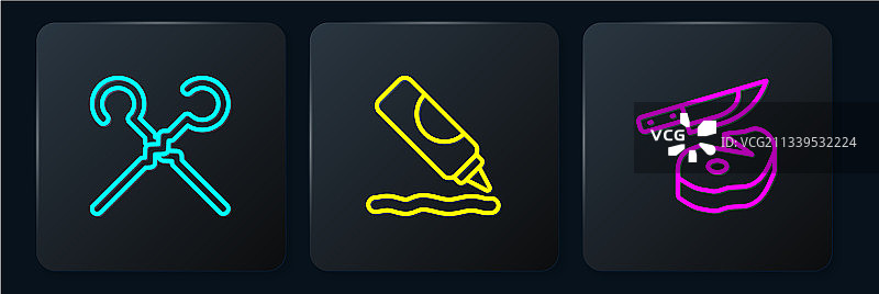 烧烤肉串牛排刀具套装图片素材