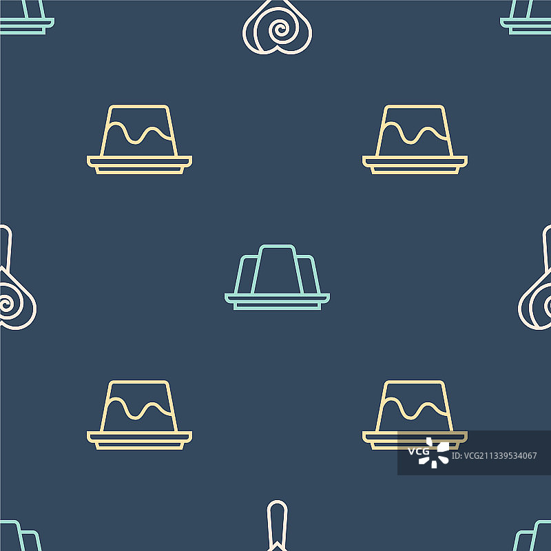 棒棒糖布丁果冻蛋糕线条图片素材