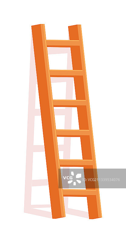 白色背景上隔离的家用梯子设备图片素材