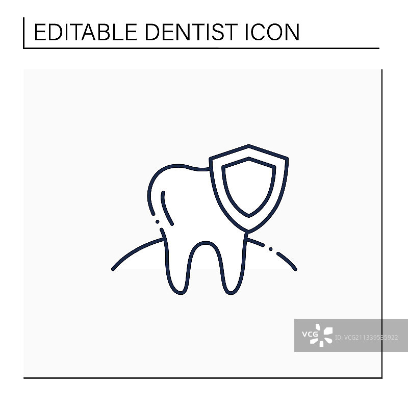 牙科保险线性图标图片素材