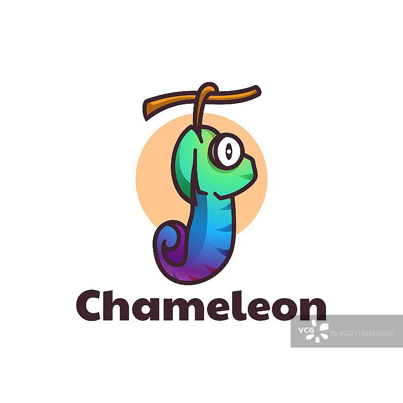 变色龙渐变彩色风格Logo图片素材