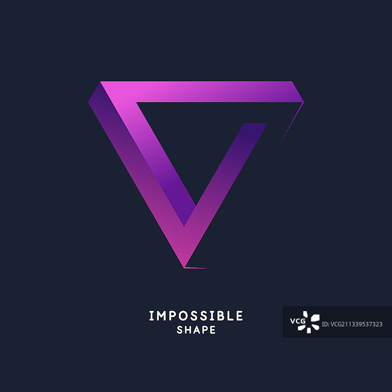 不可能的几何形状彭罗斯三角形图片素材