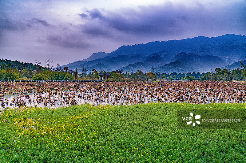 冬日大足龙水湖自然风光图片素材