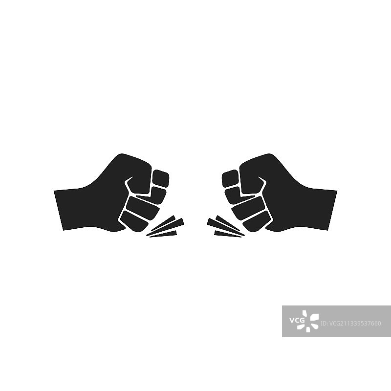 兄弟碰拳或力量五磅拍掌扁平图标图片素材