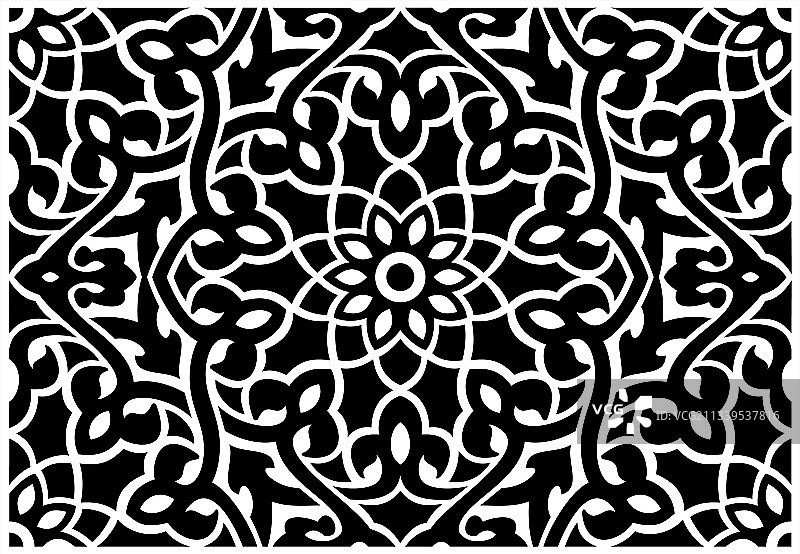 东方印度风格的古典花卉装饰图片素材