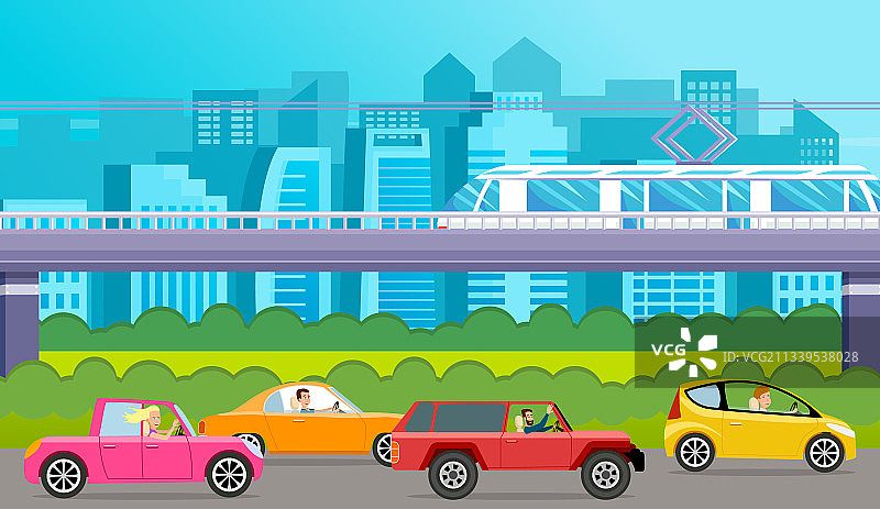 现代背景下的汽车驾驶员图片素材