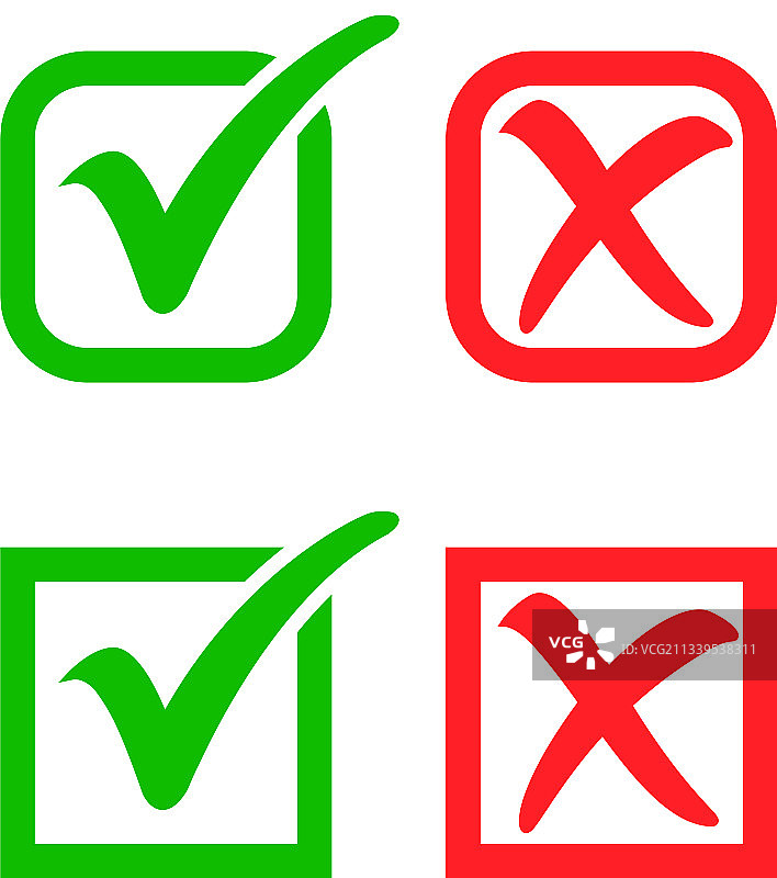 复选框中的勾号和叉号图片素材