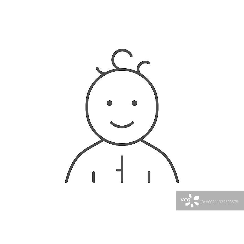 男童线条轮廓图标图片素材