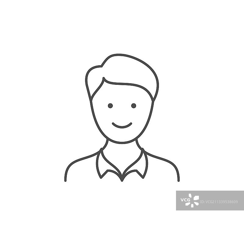 年轻男人线条轮廓图标图片素材