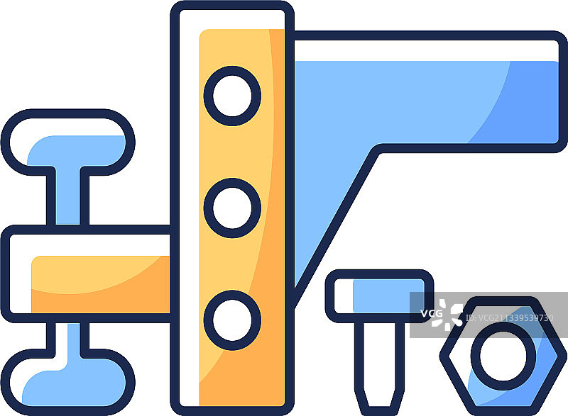 拖车牵引设备RGB颜色图标图片素材