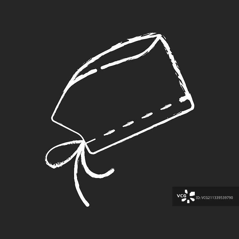 黑色背景上的外科手术帽粉笔白色图标图片素材