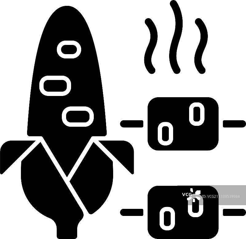 煮烤玉米黑色标志图标图片素材