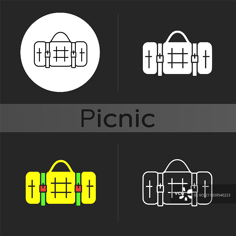 野餐毯深色主题图标图片素材
