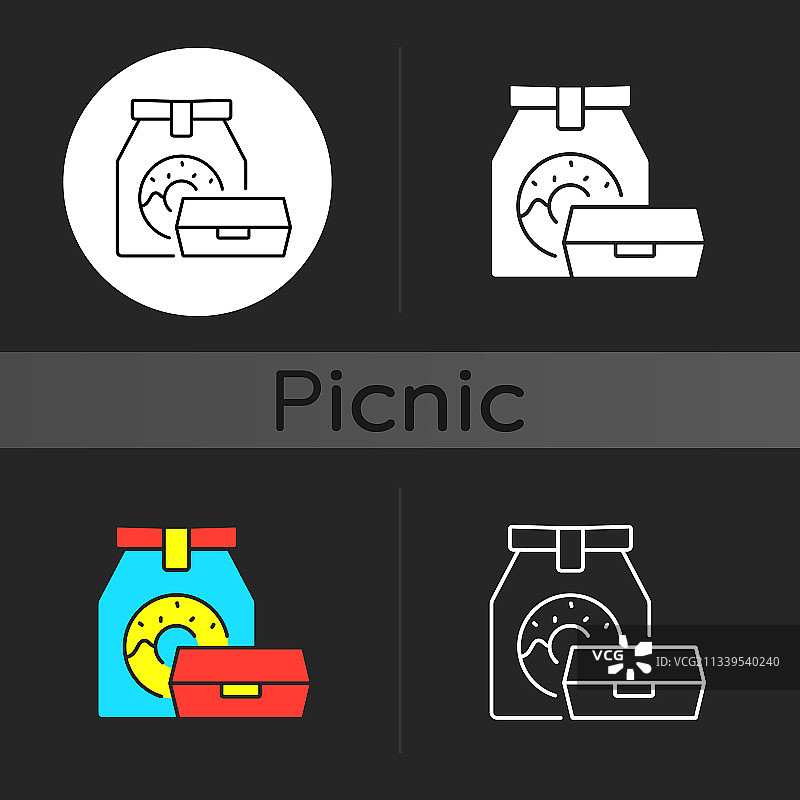 外卖食品深色主题图标图片素材