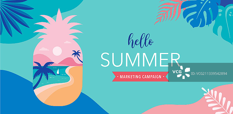 夏季乐趣概念设计创意图片素材