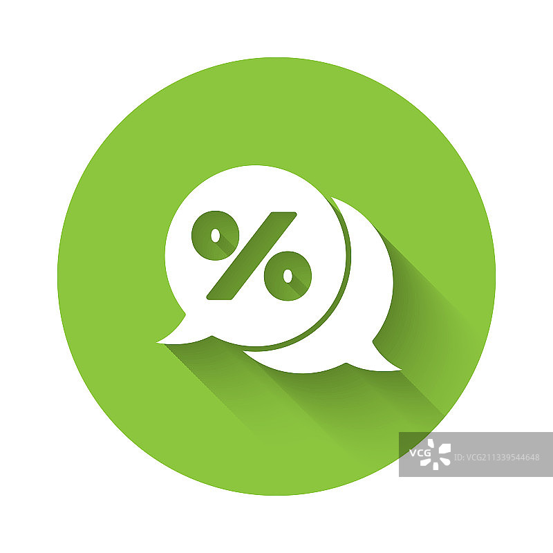 白色折扣百分比标签图标长阴影隔离图片素材