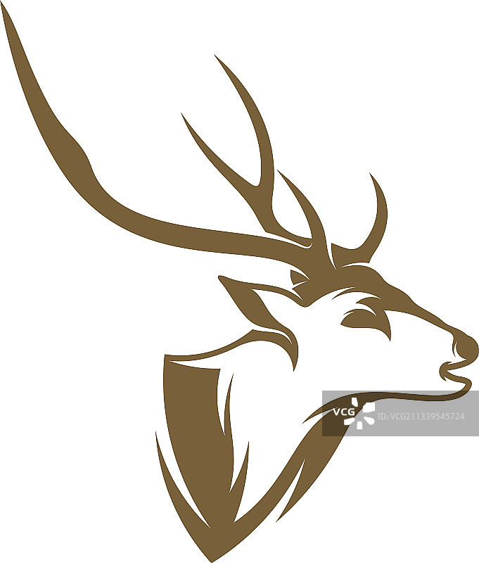 创意鹿头标志设计图片素材