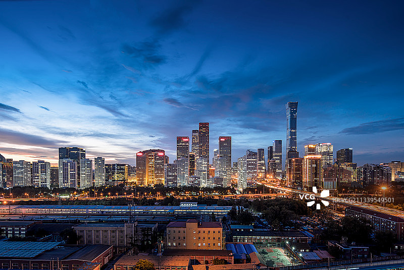 北京CBD夜景图片素材