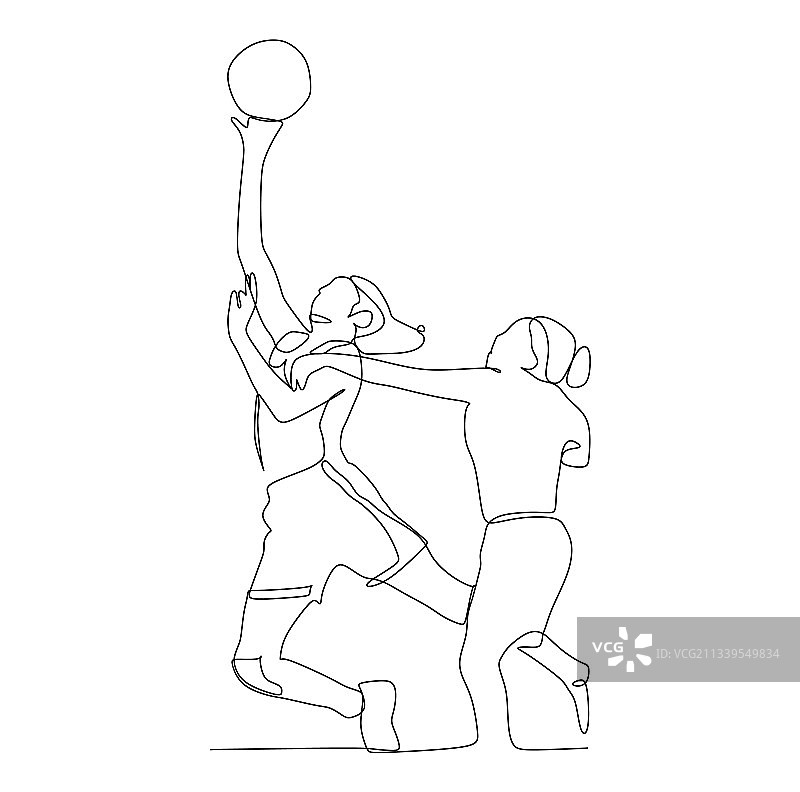 篮球运动员正在阻挡他的对手图片素材