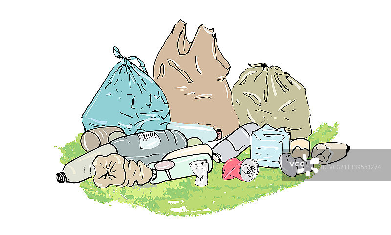 垃圾袋和垃圾填埋场图片素材