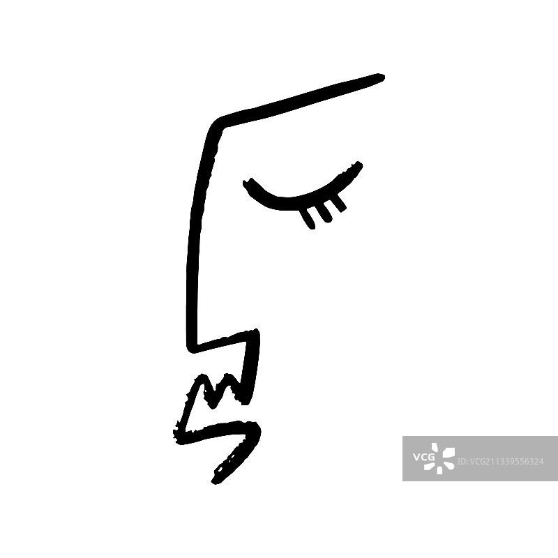 线条艺术墨面现代笔刷家居印花图片素材