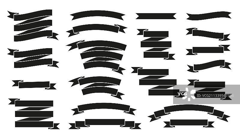 复古黑色丝带套装图片素材