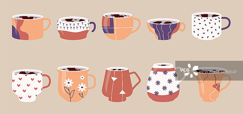 陶瓷杯热茶咖啡艺术摆件套装图片素材