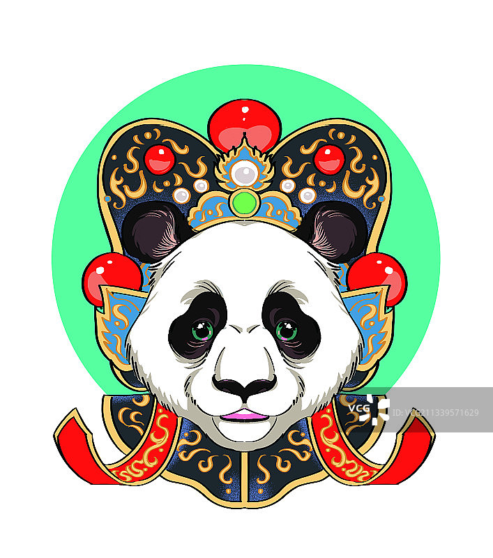 国潮风熊猫卡通文创插画图片素材