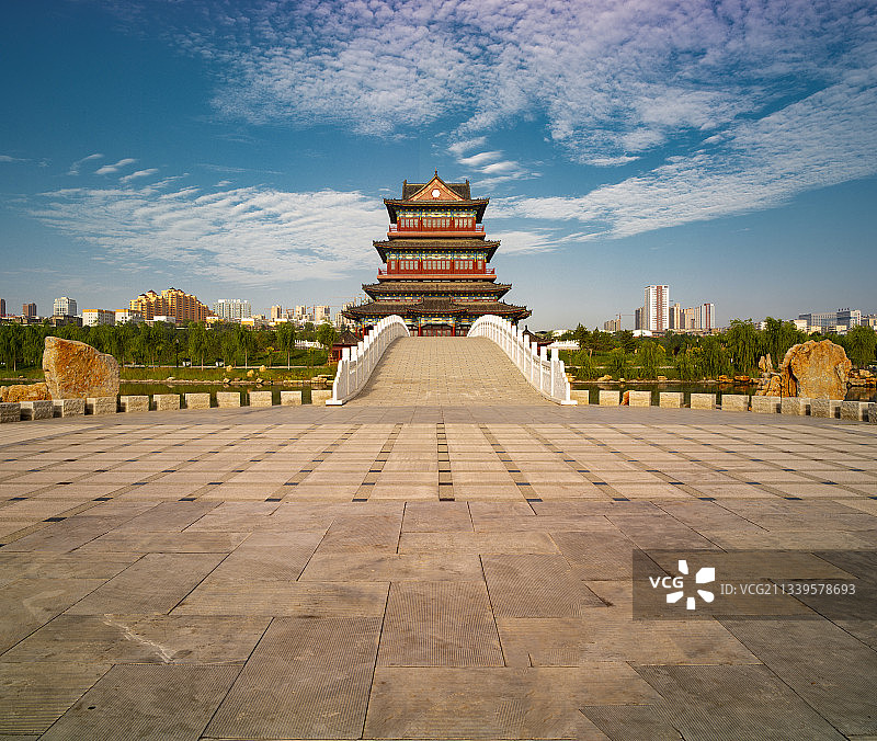 2016-07-12中国，陕西省，榆林市，城市园林风光图片素材