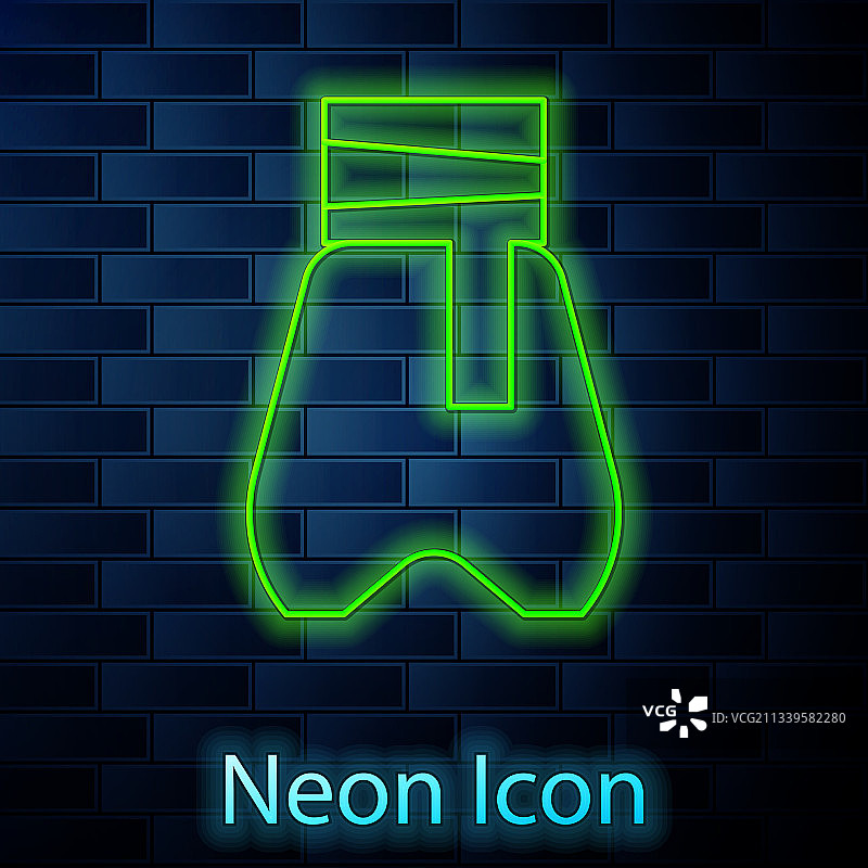 发光的霓虹灯线条哥萨克裤子与腰带图标图片素材