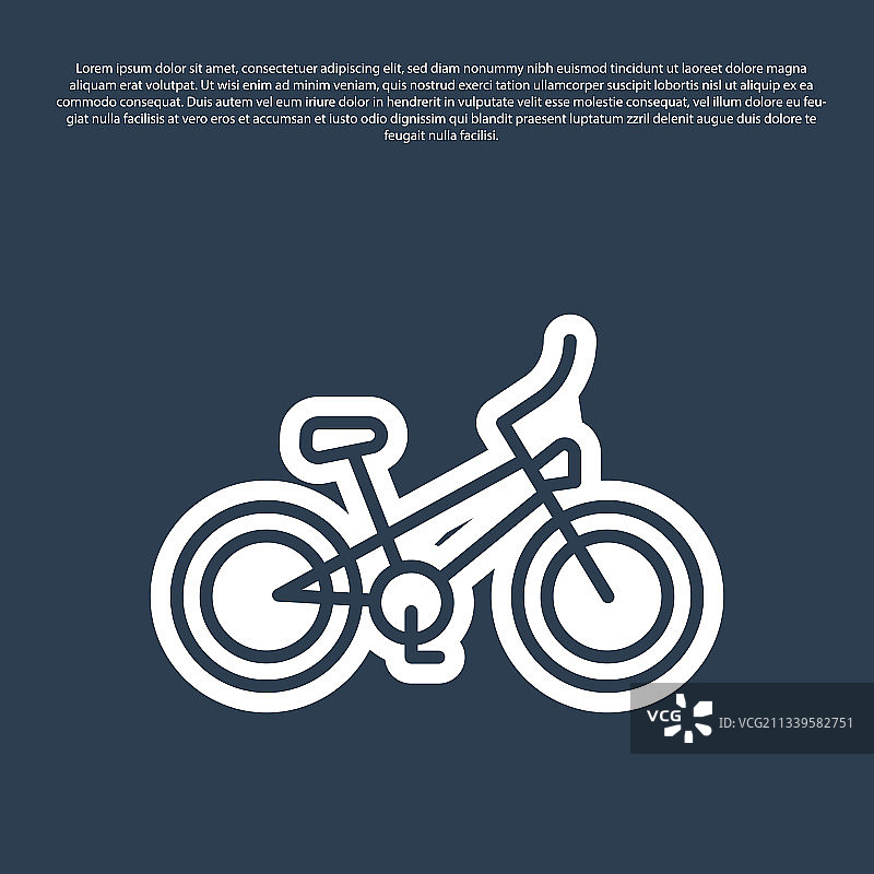 蓝色线条自行车图标图片素材