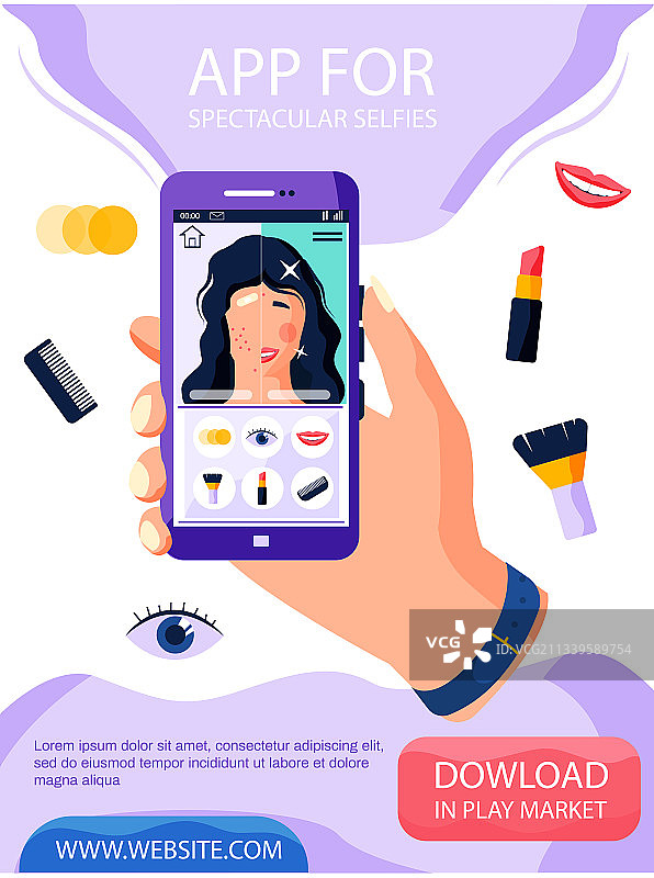 自拍App概念海报图片素材