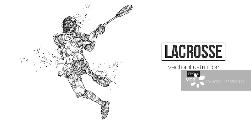 长曲棍球运动员抽象剪影图片素材
