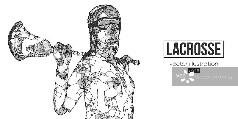 长曲棍球运动员抽象剪影图片素材