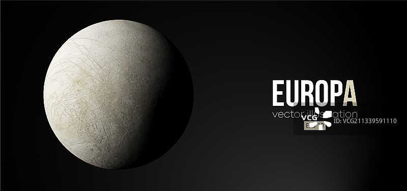 来自太空的逼真木卫二星球图片素材