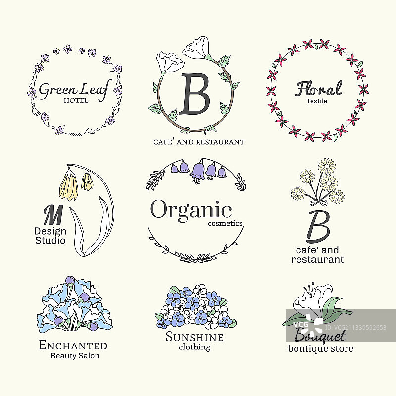 花卉Logo设计合集图片素材