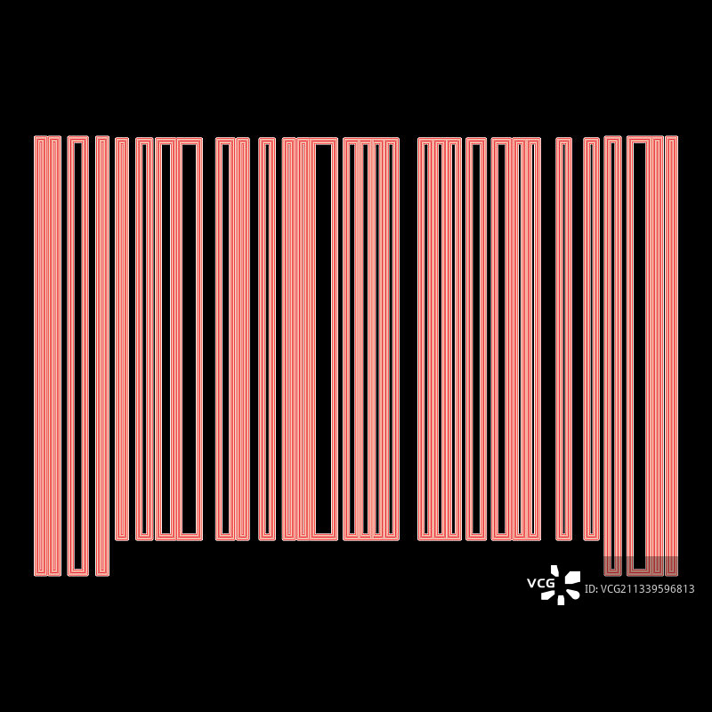 霓虹灯条形码红色扁平风格图像图片素材