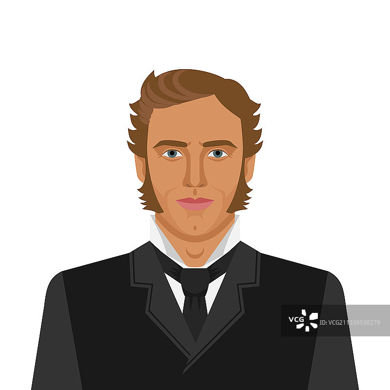 留着络腮胡的复古西装男人图片素材