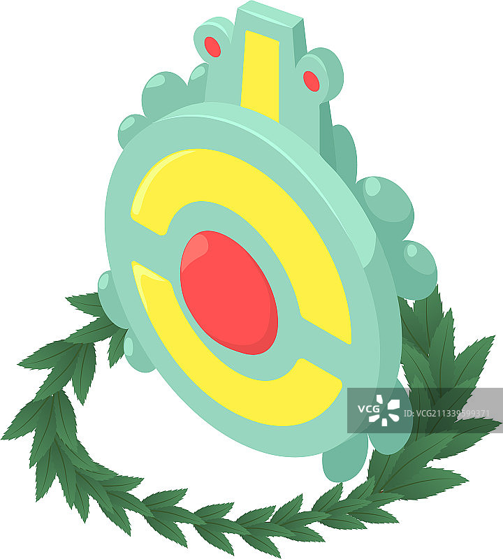 圆形盾牌2.5D风格图标图片素材