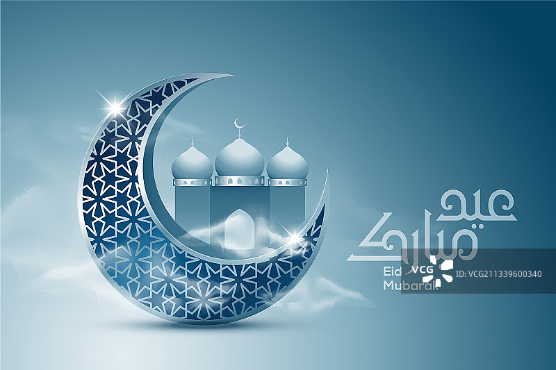 开斋节伊斯兰贺卡模板图片素材