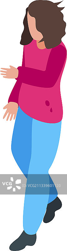 2.5D卡通女孩不小心图标图片素材