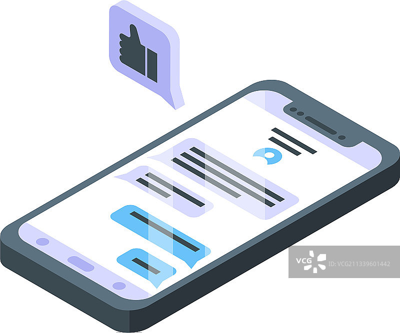 智能手机点赞2.5D图标图片素材