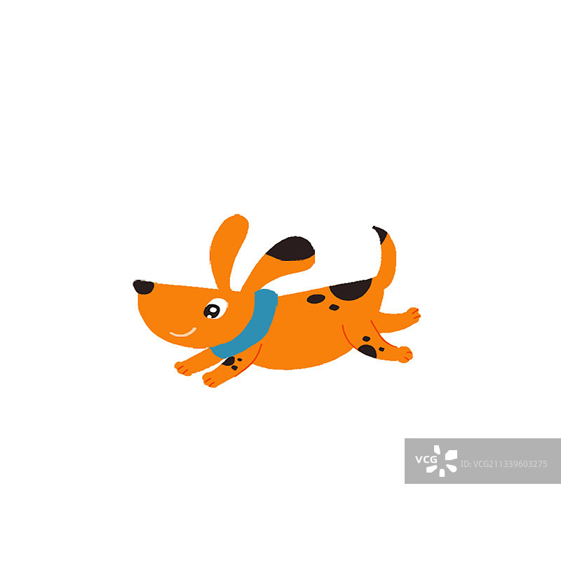 手绘卡通小狗插画图片素材