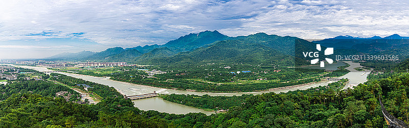 四川成都都江堰全景图片素材