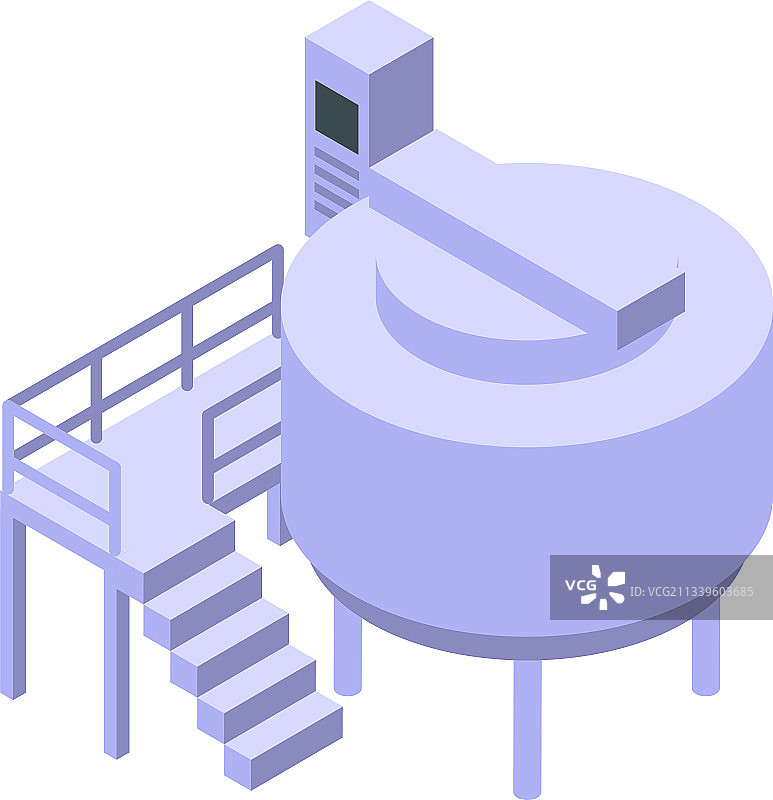 奶酪生产罐2.5D风格图标图片素材