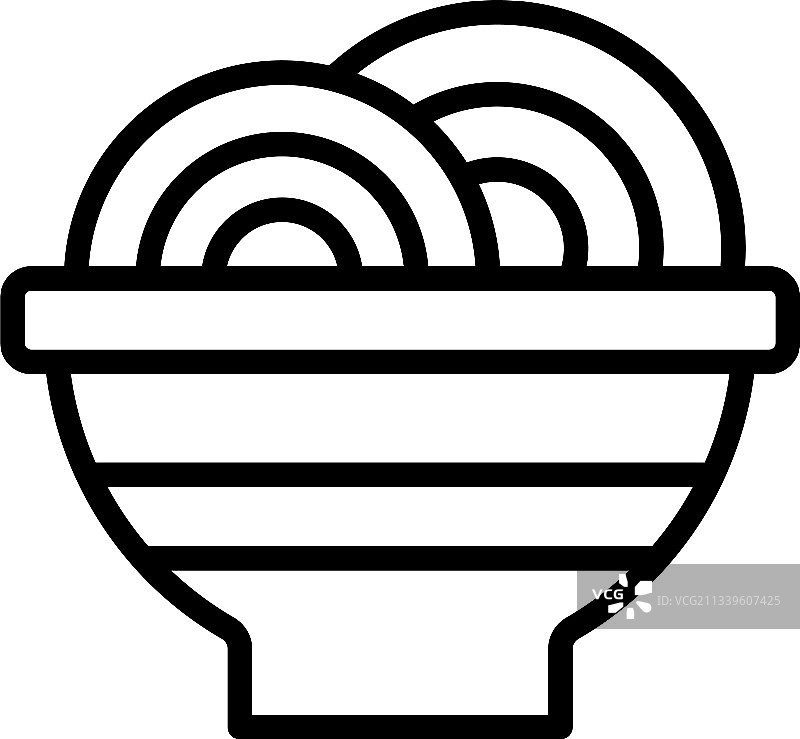 韩国乌冬面图标轮廓风格图片素材