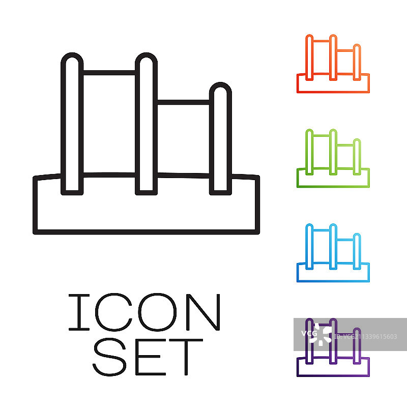 黑色线条运动单杠图标图片素材